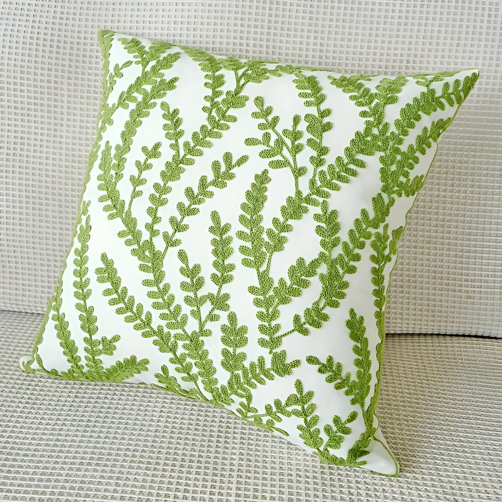 Leaf Pattern Cushion Cover – Textured Microfibre Blend Home Decor