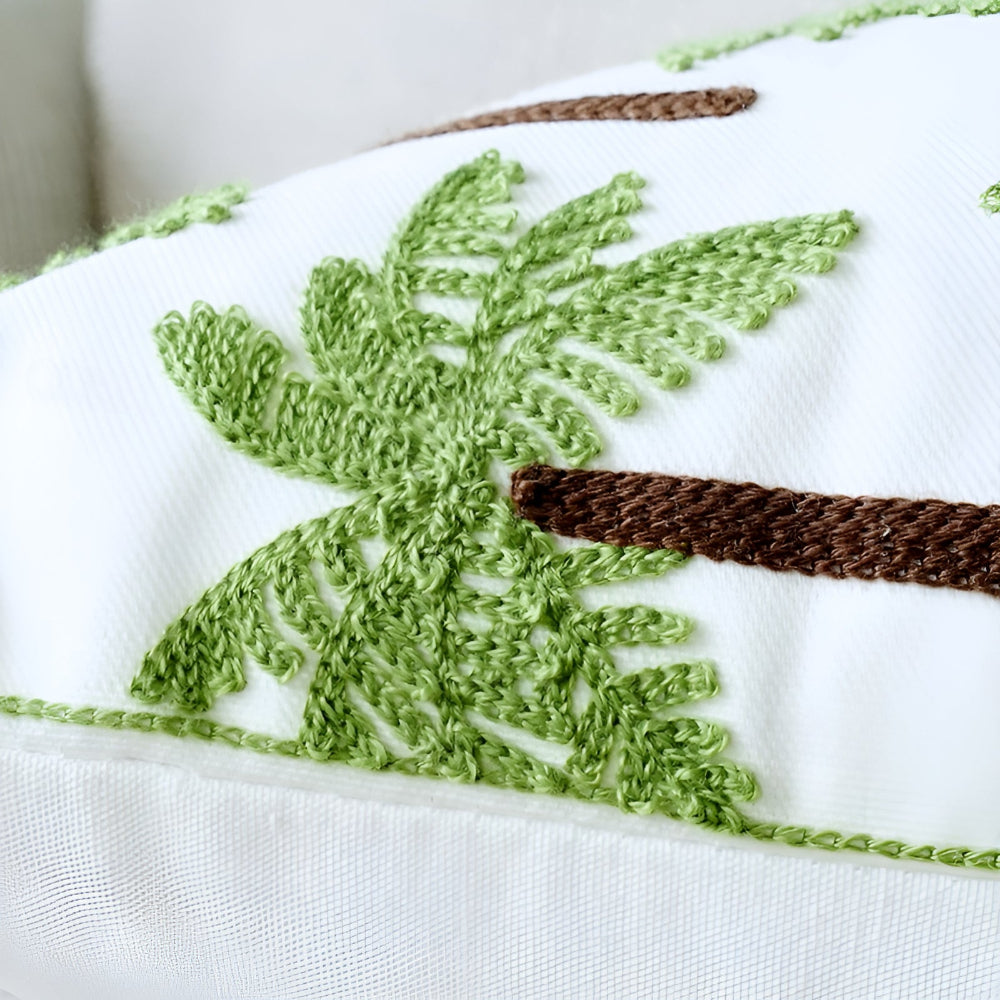 Leaf Pattern Cushion Cover – Textured Microfibre Blend Home Decor