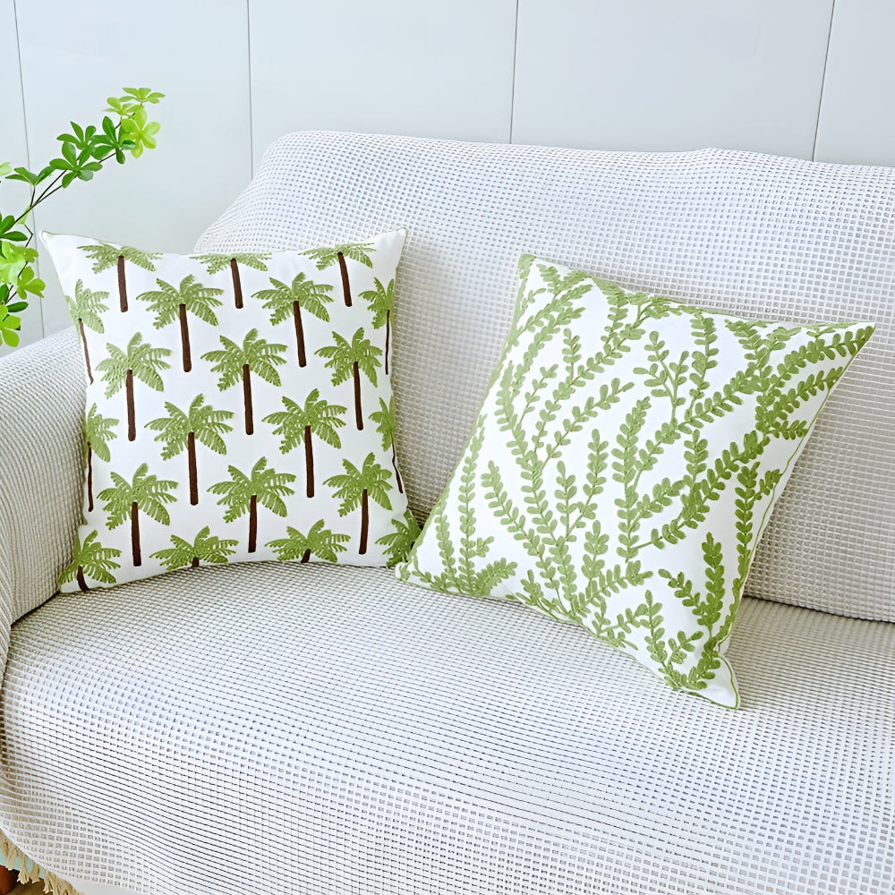 Leaf Pattern Cushion Cover – Textured Microfibre Blend Home Decor