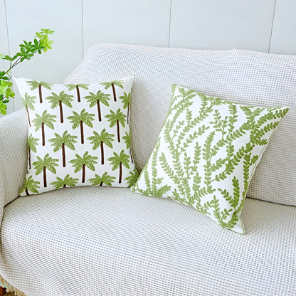 Leaf Pattern Cushion Cover – Textured Microfibre Blend Home Decor