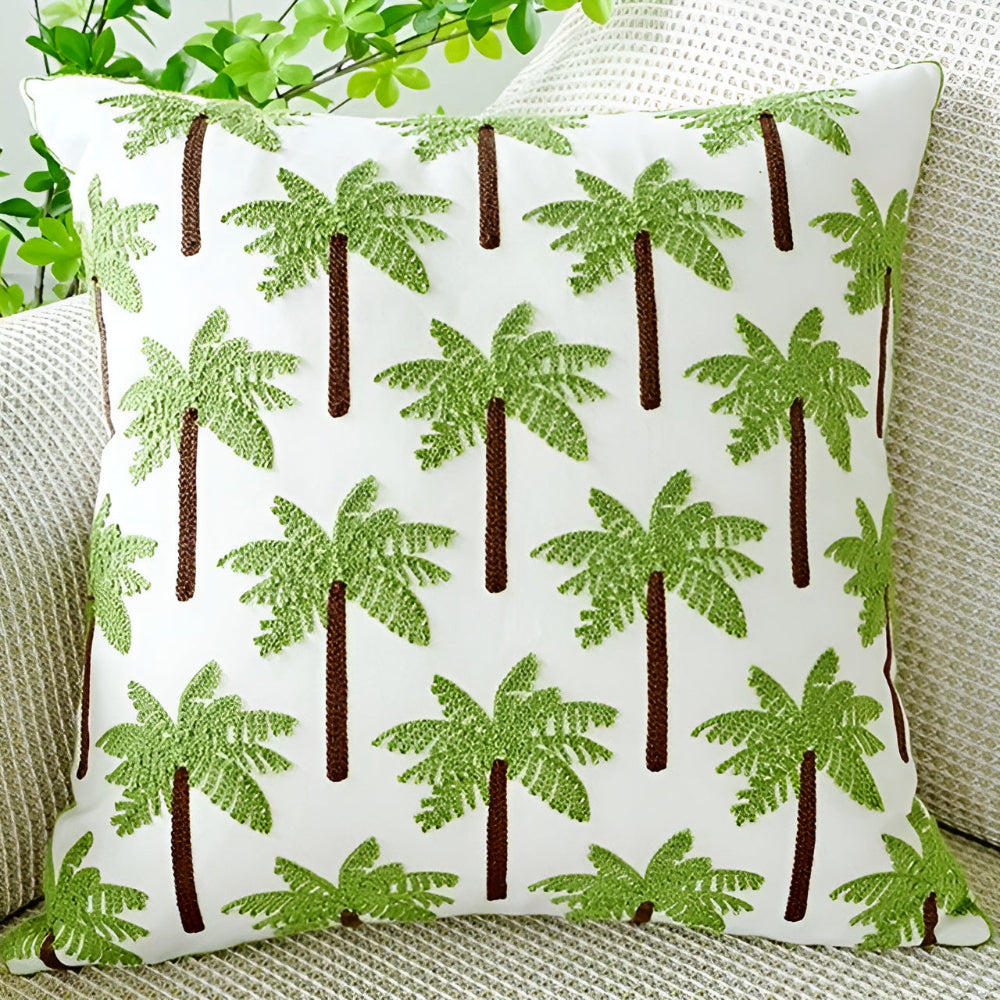 Leaf Pattern Cushion Cover – Textured Microfibre Blend Home Decor