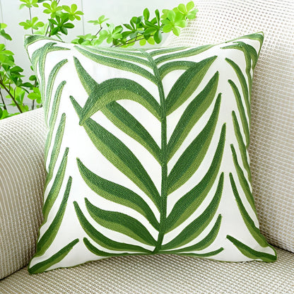 Leaf Pattern Cushion Cover – Textured Microfibre Blend Home Decor