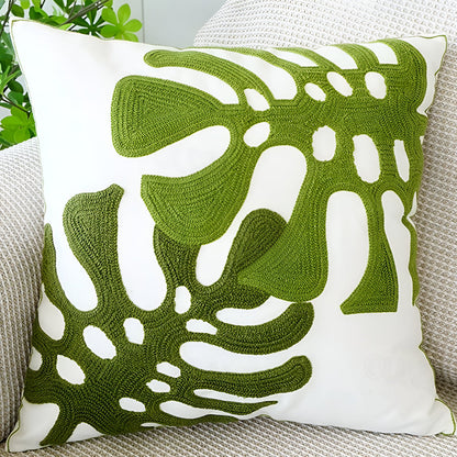 Leaf Pattern Cushion Cover – Textured Microfibre Blend Home Decor