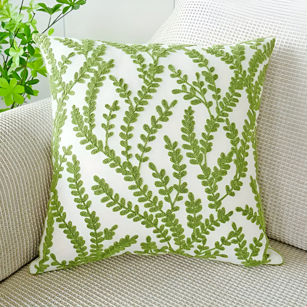 Leaf Pattern Cushion Cover – Textured Microfibre Blend Home Decor