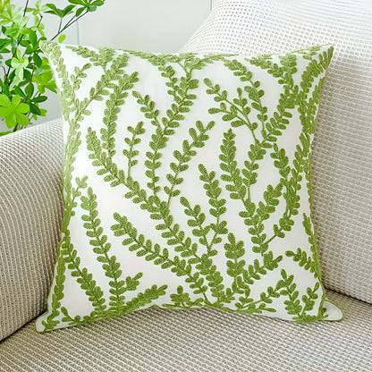 Leaf Pattern Cushion Cover – Textured Microfibre Blend Home Decor