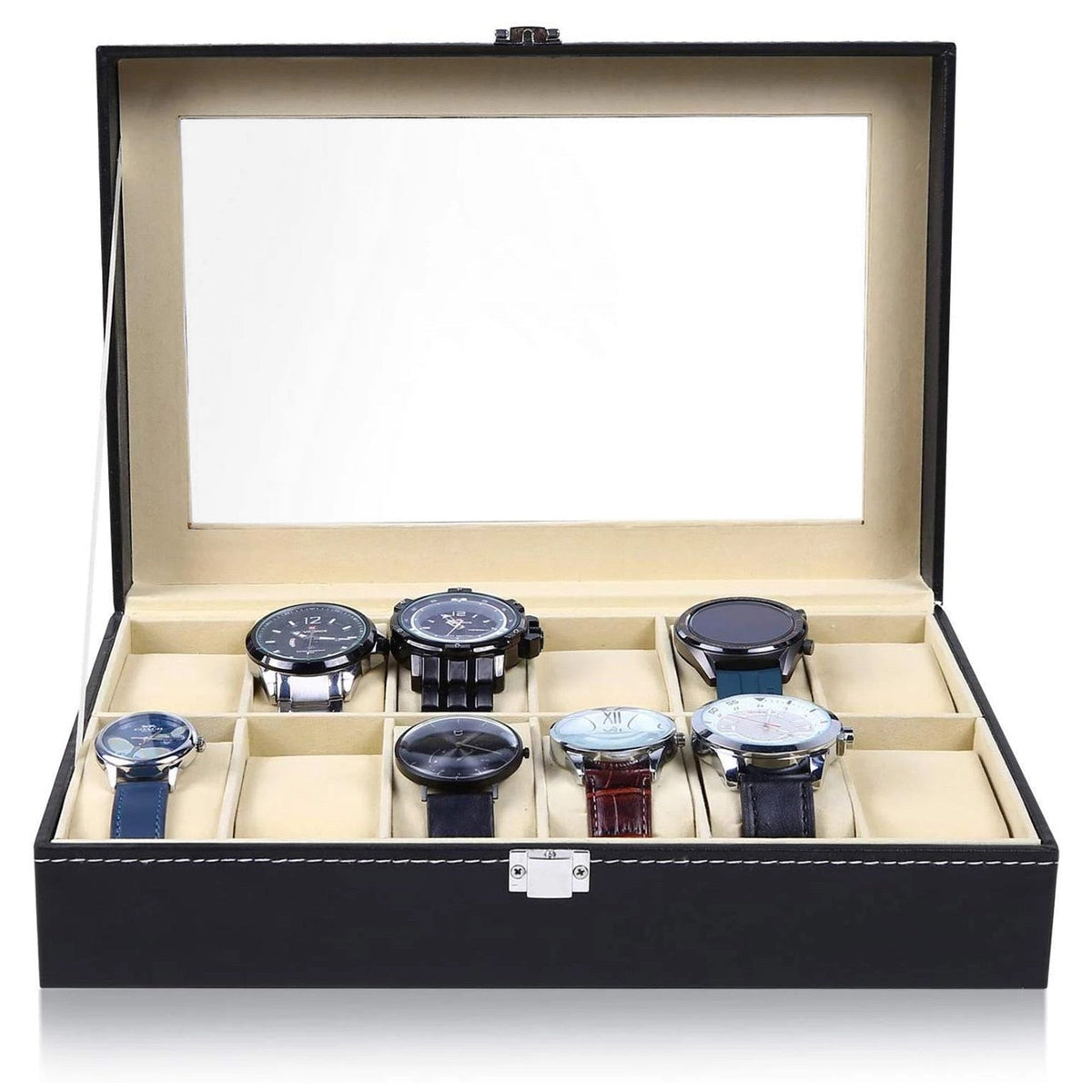 Leather Watch Box with Velvet Lining and Multi Watch Storage