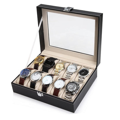 Leather Watch Box with Velvet Lining and Multi Watch Storage