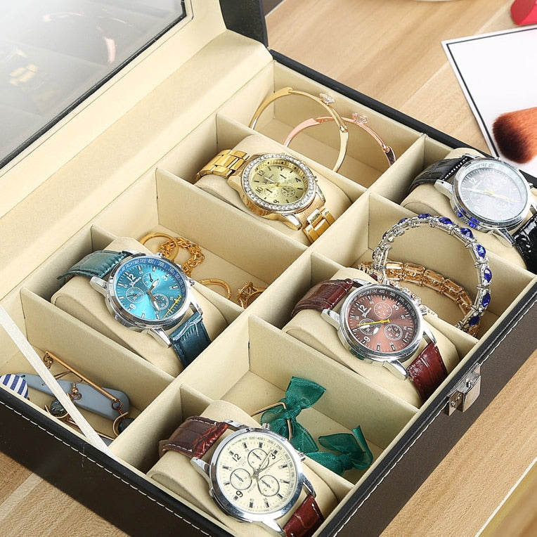 Leather Watch Box with Velvet Lining and Multi Watch Storage