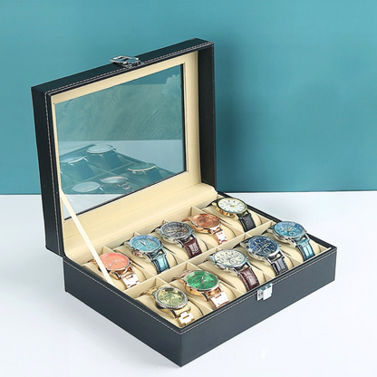 Leather Watch Box with Velvet Lining and Multi Watch Storage