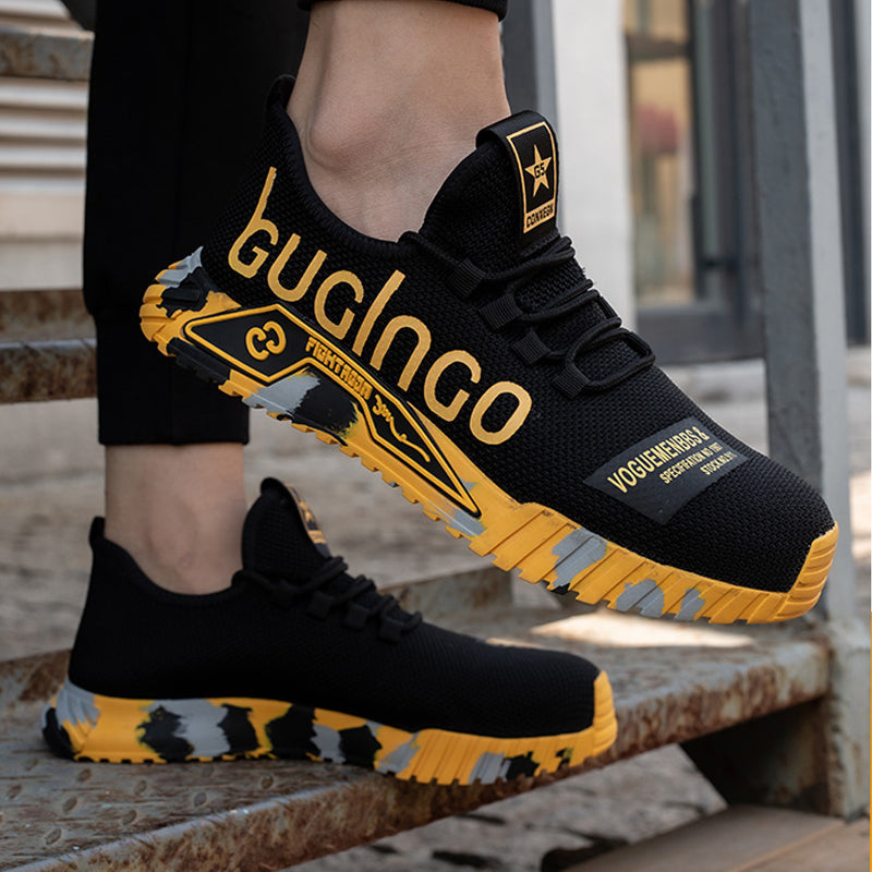 Lightweight Breathable Safety Shoes with Steel Toe and Flexible Grip Sole