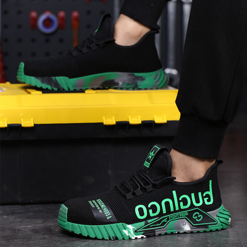 Lightweight Breathable Safety Shoes with Steel Toe and Flexible Grip Sole