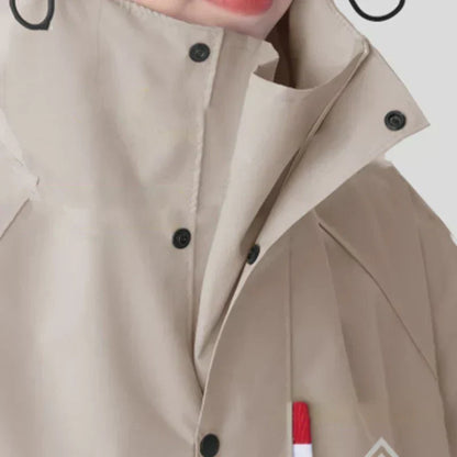 Long Waterproof Rain Poncho with Hood for Cycling and Hiking