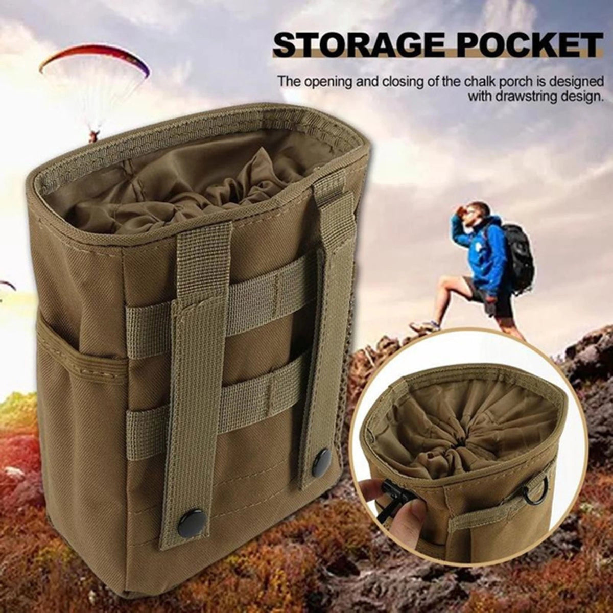 MOLLE Tactical Dump Pouch with 600D Nylon and Drawstring Closure