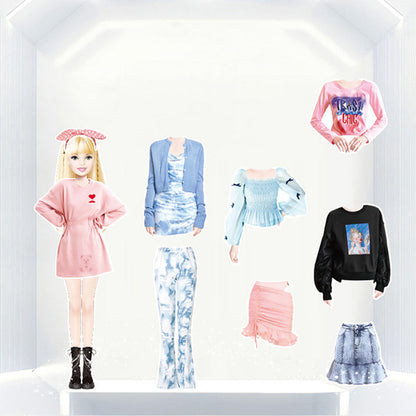 Magnetic Dress-Up Doll Set for Girls with Portable Metal Storage Box