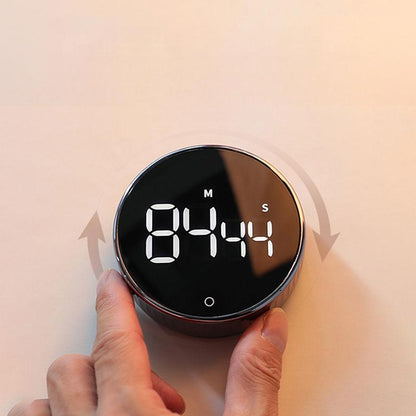 Magnetic Electronic Rotary Kitchen Timer with Digital Display and 3-Way Mounting