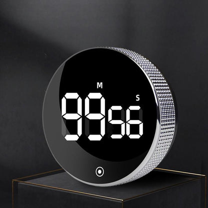 Magnetic Electronic Rotary Kitchen Timer with Digital Display and 3-Way Mounting