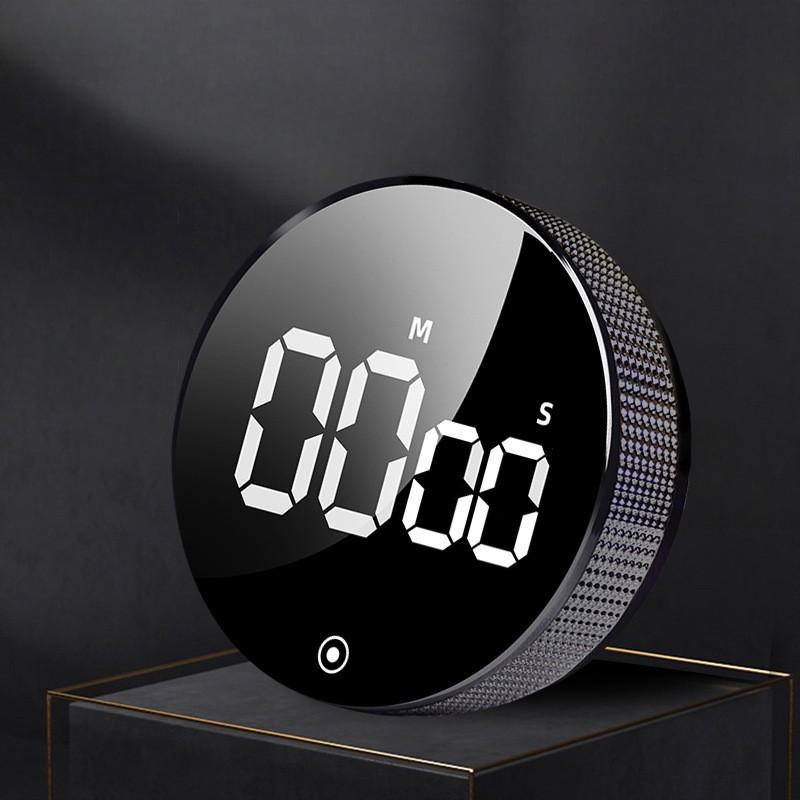 Magnetic Electronic Rotary Kitchen Timer with Digital Display and 3-Way Mounting