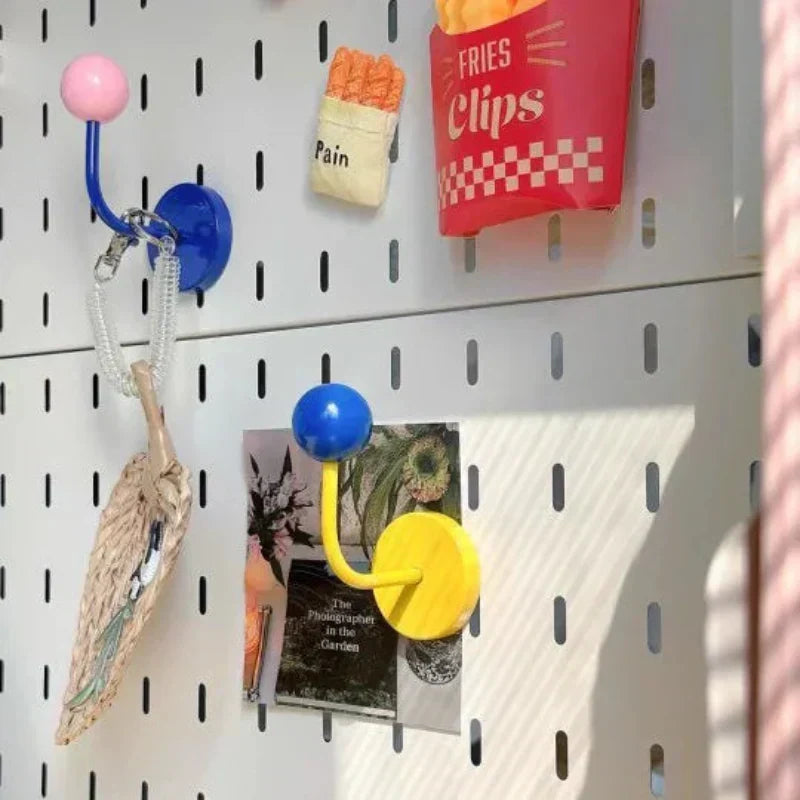 Magnetic Metal Hook with Colourful Retro-Inspired Design for Light Items