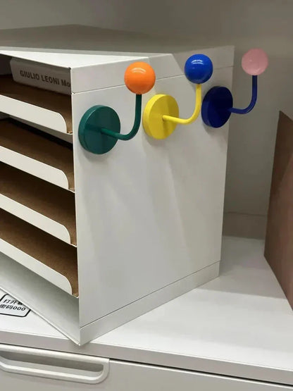 Magnetic Metal Hook with Colourful Retro-Inspired Design for Light Items