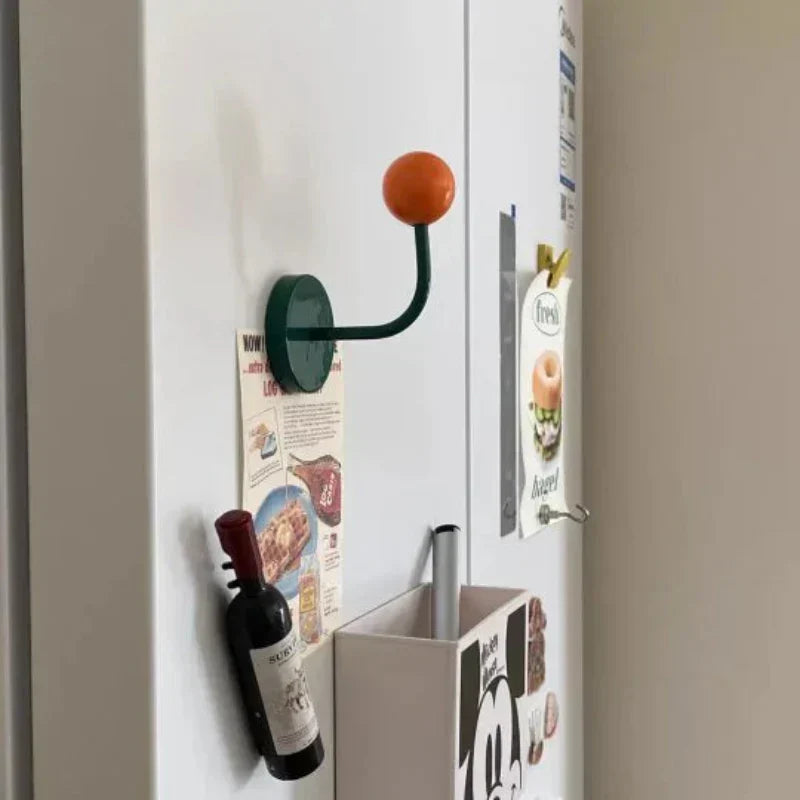 Magnetic Metal Hook with Colourful Retro-Inspired Design for Light Items