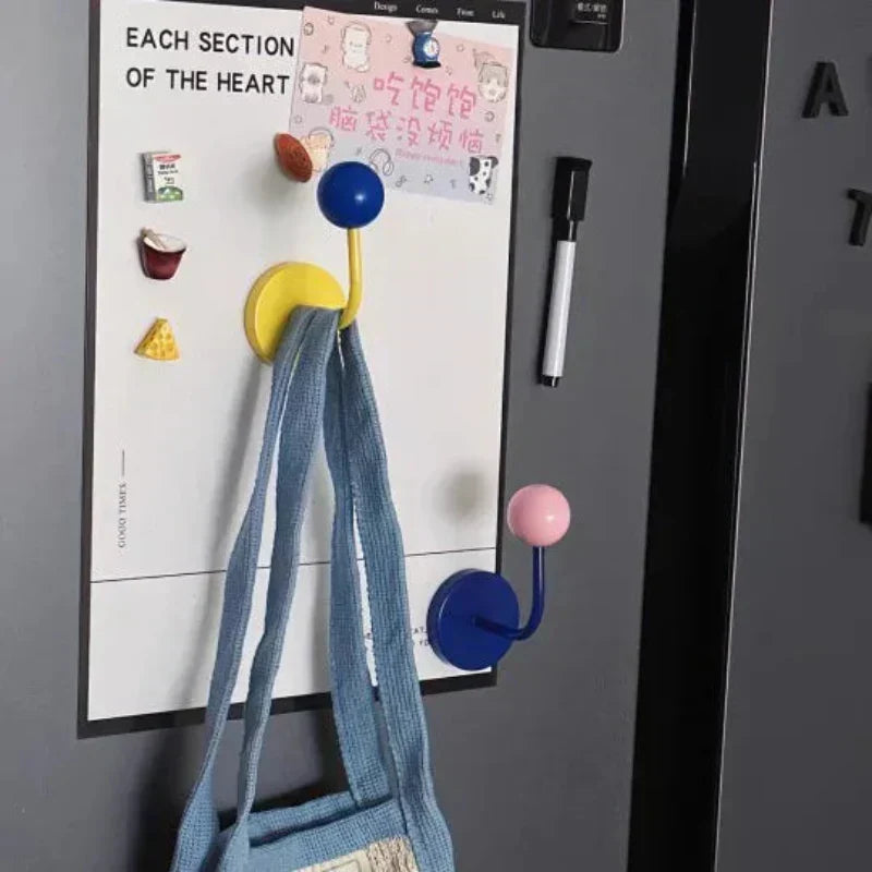 Magnetic Metal Hook with Colourful Retro-Inspired Design for Light Items