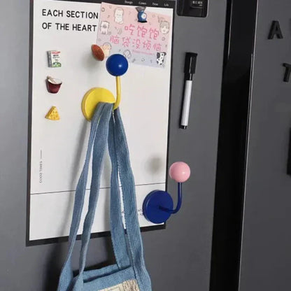 Magnetic Metal Hook with Colourful Retro-Inspired Design for Light Items