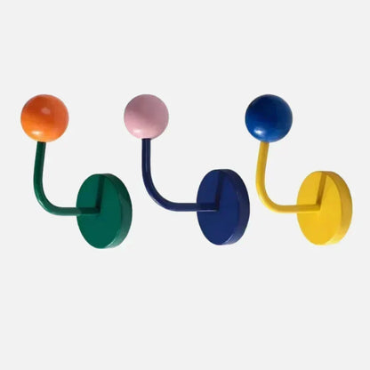 Magnetic Metal Hook with Colourful Retro-Inspired Design for Light Items