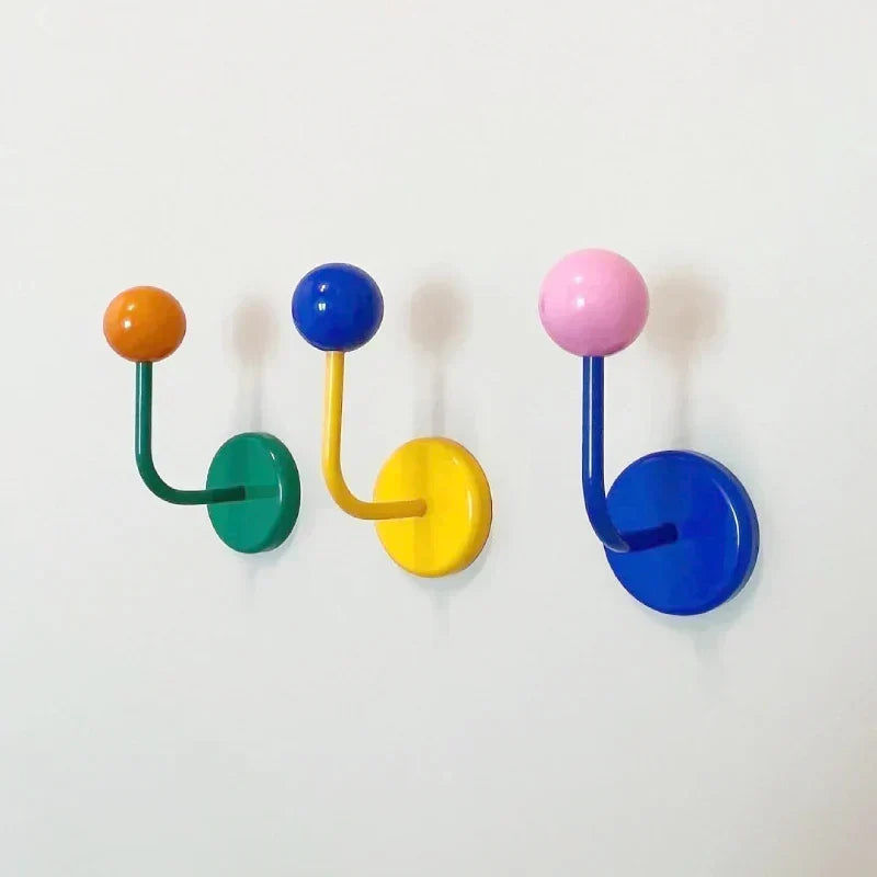Magnetic Metal Hook with Colourful Retro-Inspired Design for Light Items