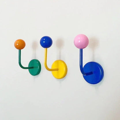 Magnetic Metal Hook with Colourful Retro-Inspired Design for Light Items