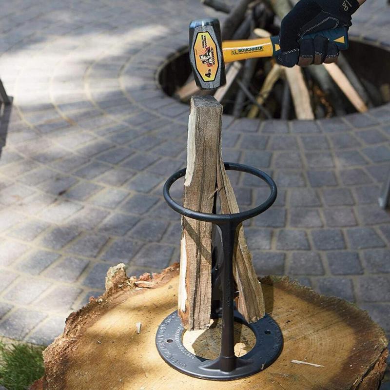 Manual Log Splitter with Hardened Steel Construction and Stable Grip