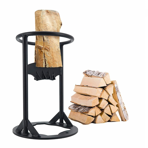 Manual Log Splitter with Hardened Steel Construction and Stable Grip