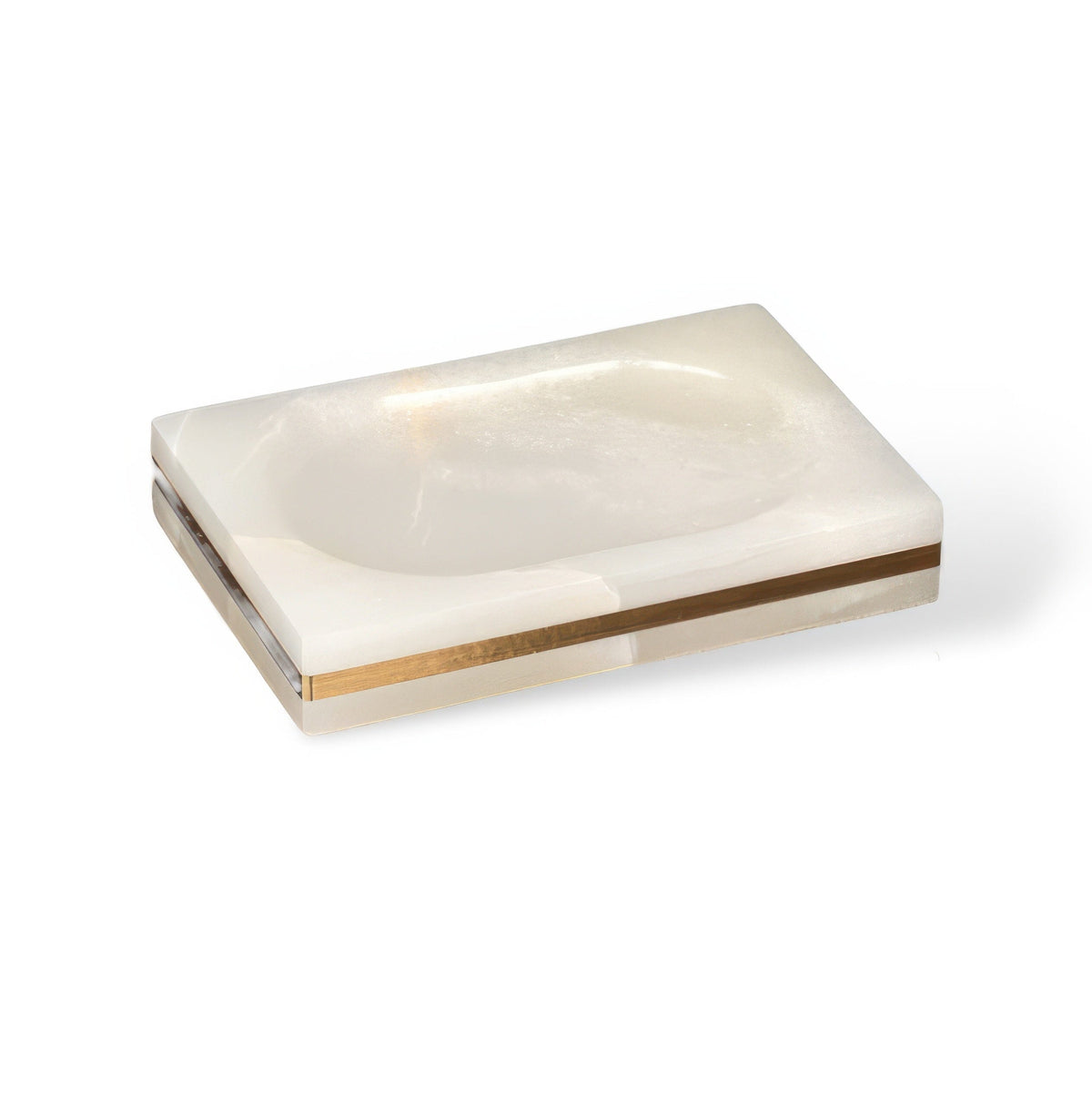 Marble-Look Resin Bathroom Set with Gold Accents, Soap Dispenser, Dish and Tumbler