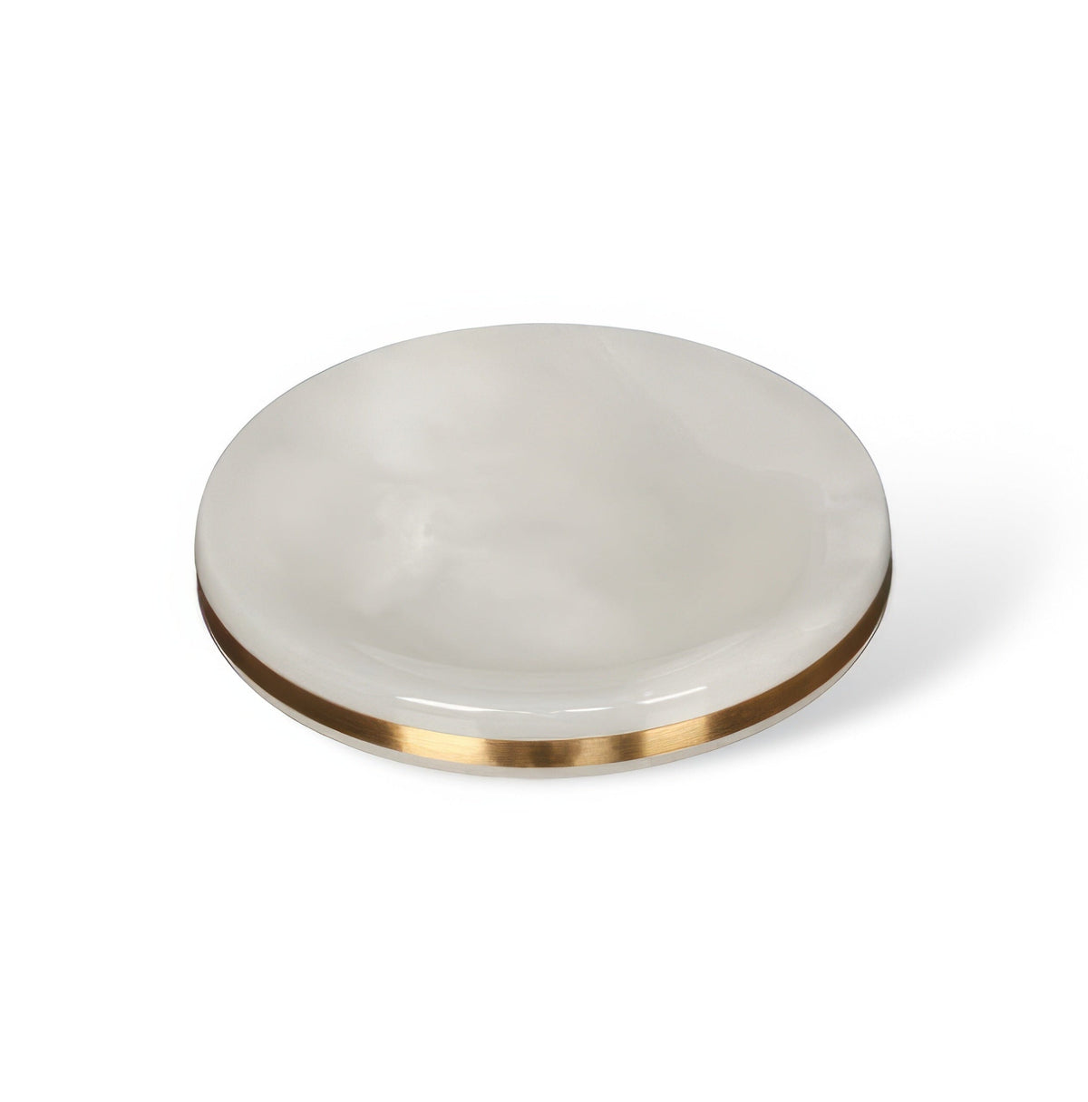 Marble-Look Resin Bathroom Set with Gold Accents, Soap Dispenser, Dish and Tumbler