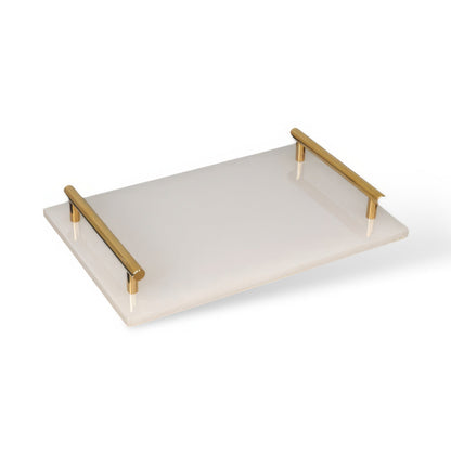 Marble-Look Resin Bathroom Set with Gold Accents, Soap Dispenser, Dish and Tumbler