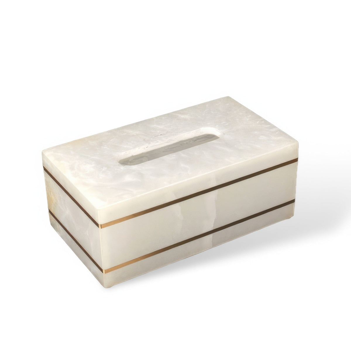 Marble-Look Resin Bathroom Set with Gold Accents, Soap Dispenser, Dish and Tumbler