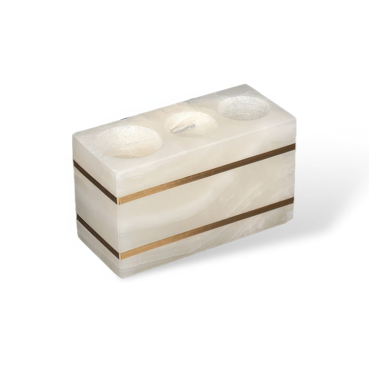 Marble-Look Resin Bathroom Set with Gold Accents, Soap Dispenser, Dish and Tumbler