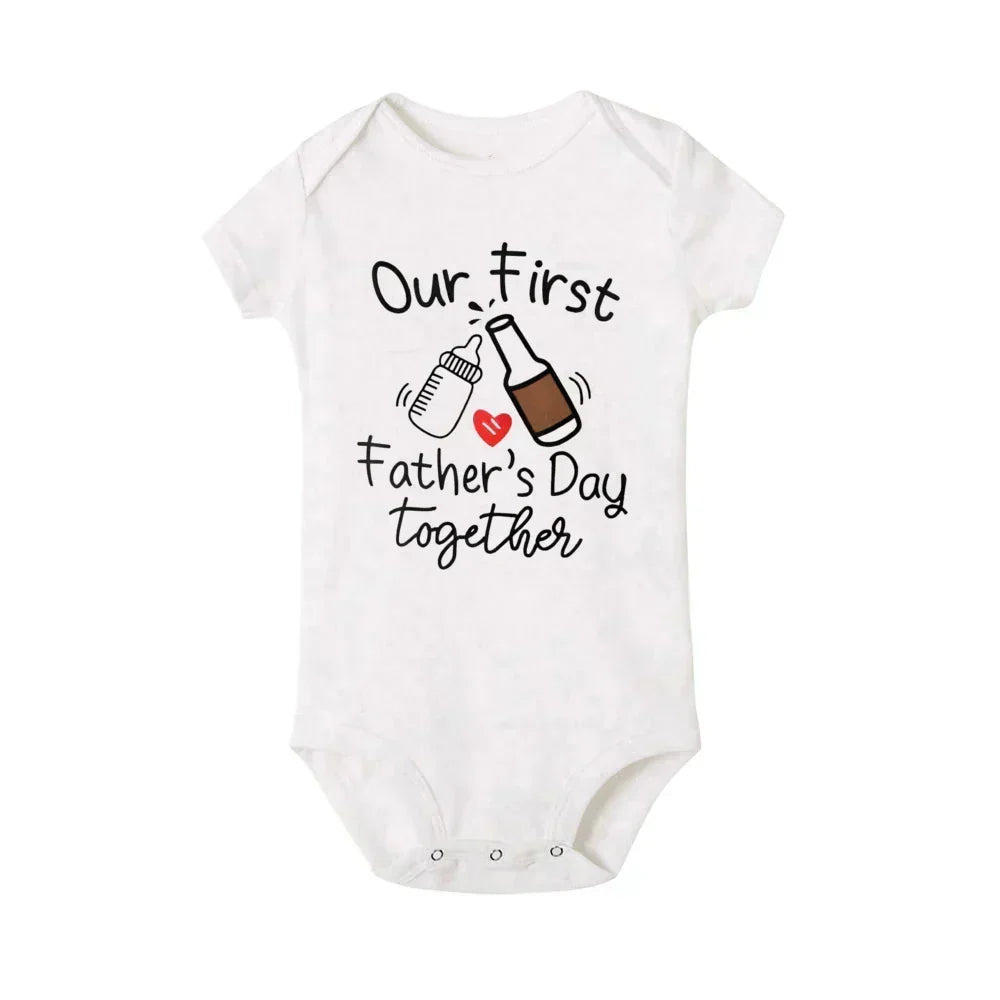 Matching First Father's Day Dad and Baby Outfits for Coordinated Family Photos