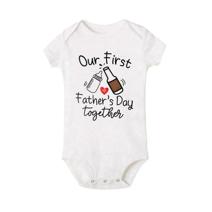 Matching First Father's Day Dad and Baby Outfits for Coordinated Family Photos