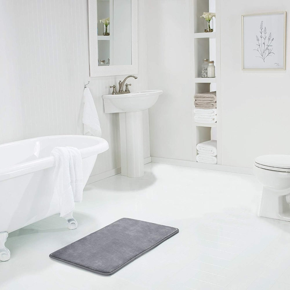 Memory Foam Bath Mat with Soft Cushioning and Non-Slip Backing
