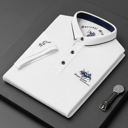 Men's Classic Polo Shirt with Button Closure in Multiple Colours