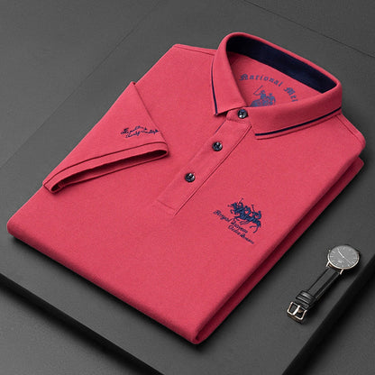 Men's Classic Polo Shirt with Button Closure in Multiple Colours