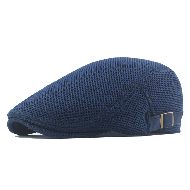 Men's Lightweight Mesh Flat Cap with Adjustable Fit