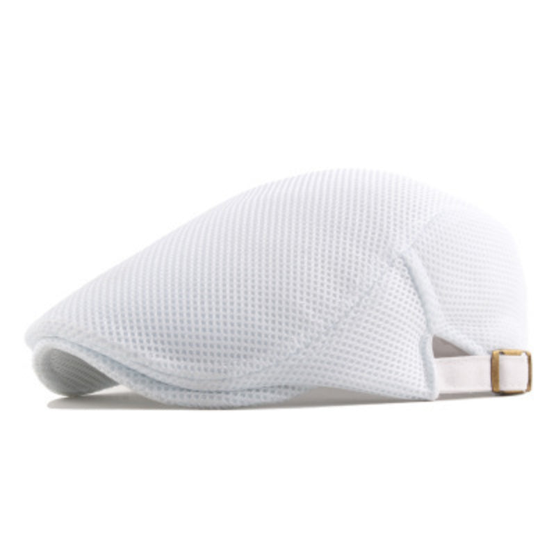 Men's Lightweight Mesh Flat Cap with Adjustable Fit