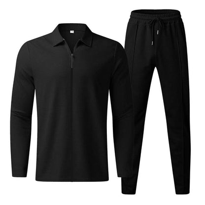 Men's Modern Zipper Tracksuit with Elastic Waistband