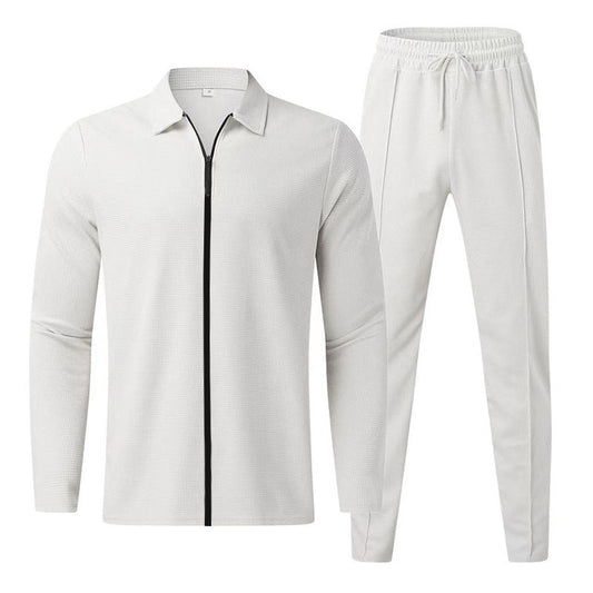 Men's Modern Zipper Tracksuit with Elastic Waistband