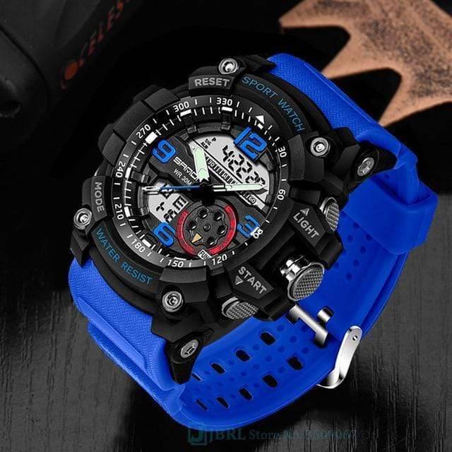 Men's Outdoor Sport Watch with Dual Digital and Analogue Display
