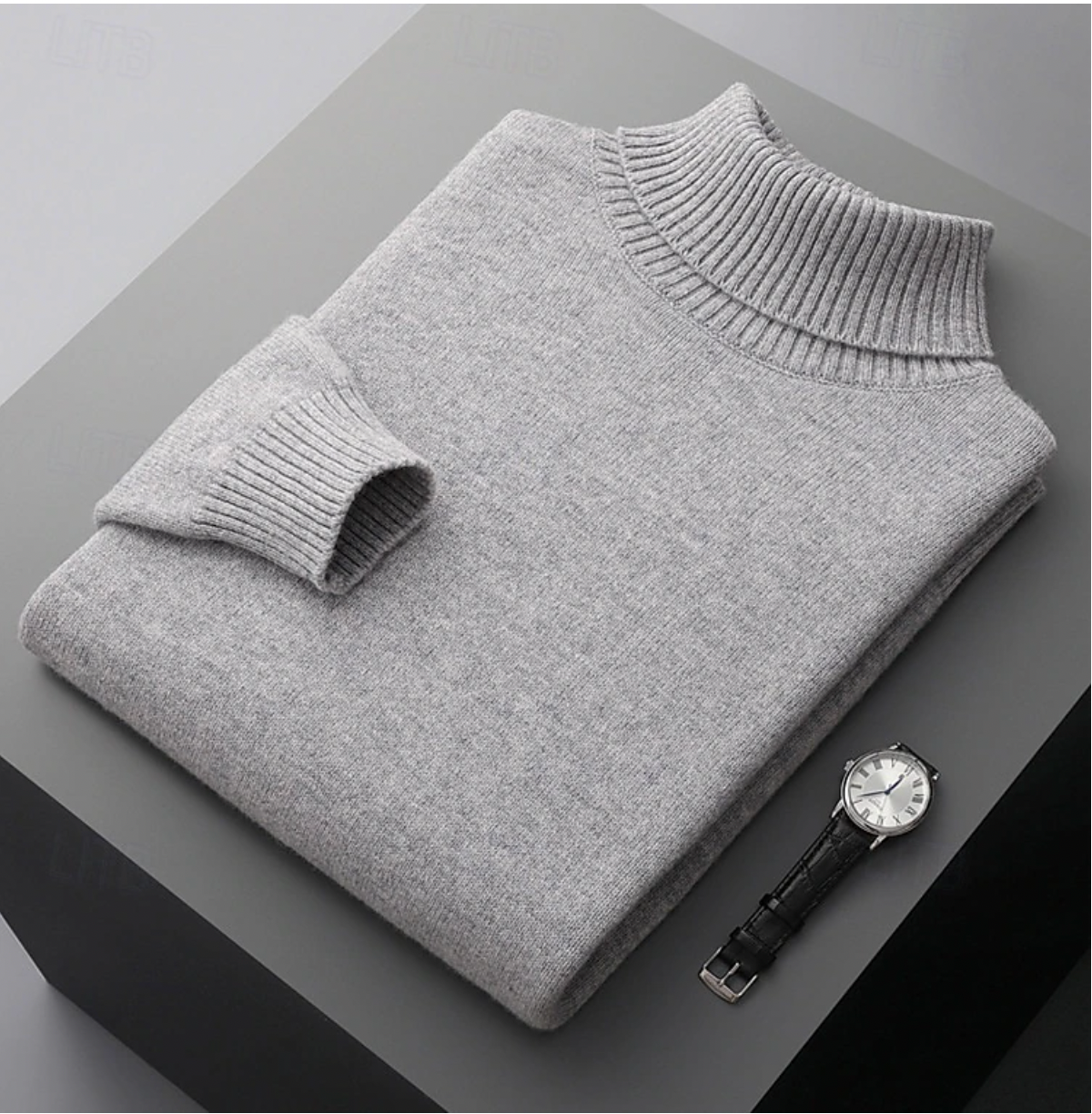Men's Ribbed Turtleneck Sweater