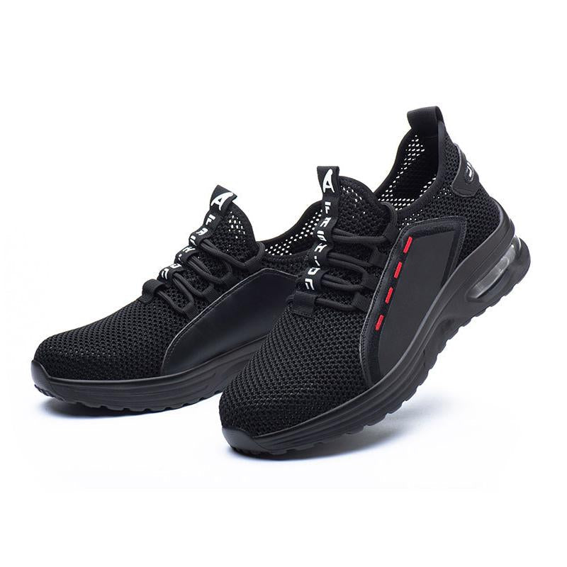 Men's Safety Shoes with Steel Toe and Sole, Breathable Mesh Upper
