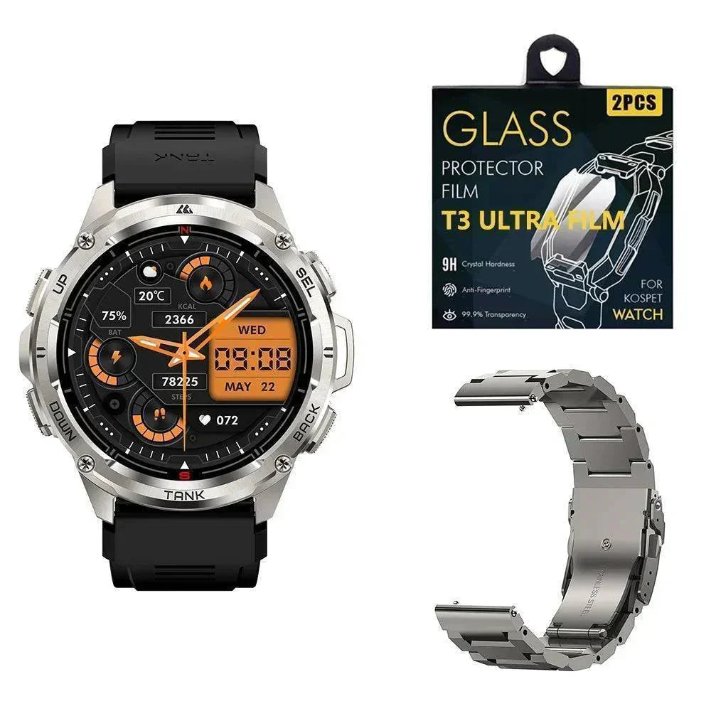 Men's T3 Ultra GPS AMOLED Smartwatch with 170 Sports Modes and 5ATM Water Resistance