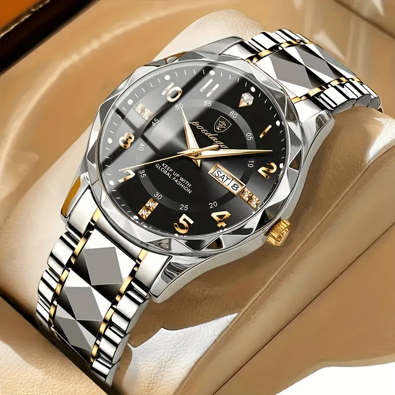 Men's Waterproof Titanium Sports Watch with Multifunction Display